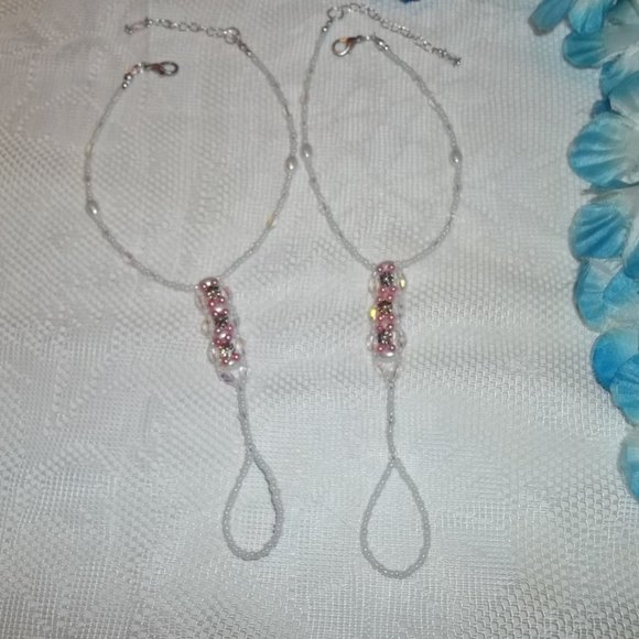 Silver Daisy Barefoot Sandals Handcrafted Size 6-9 - Picture 4 of 4